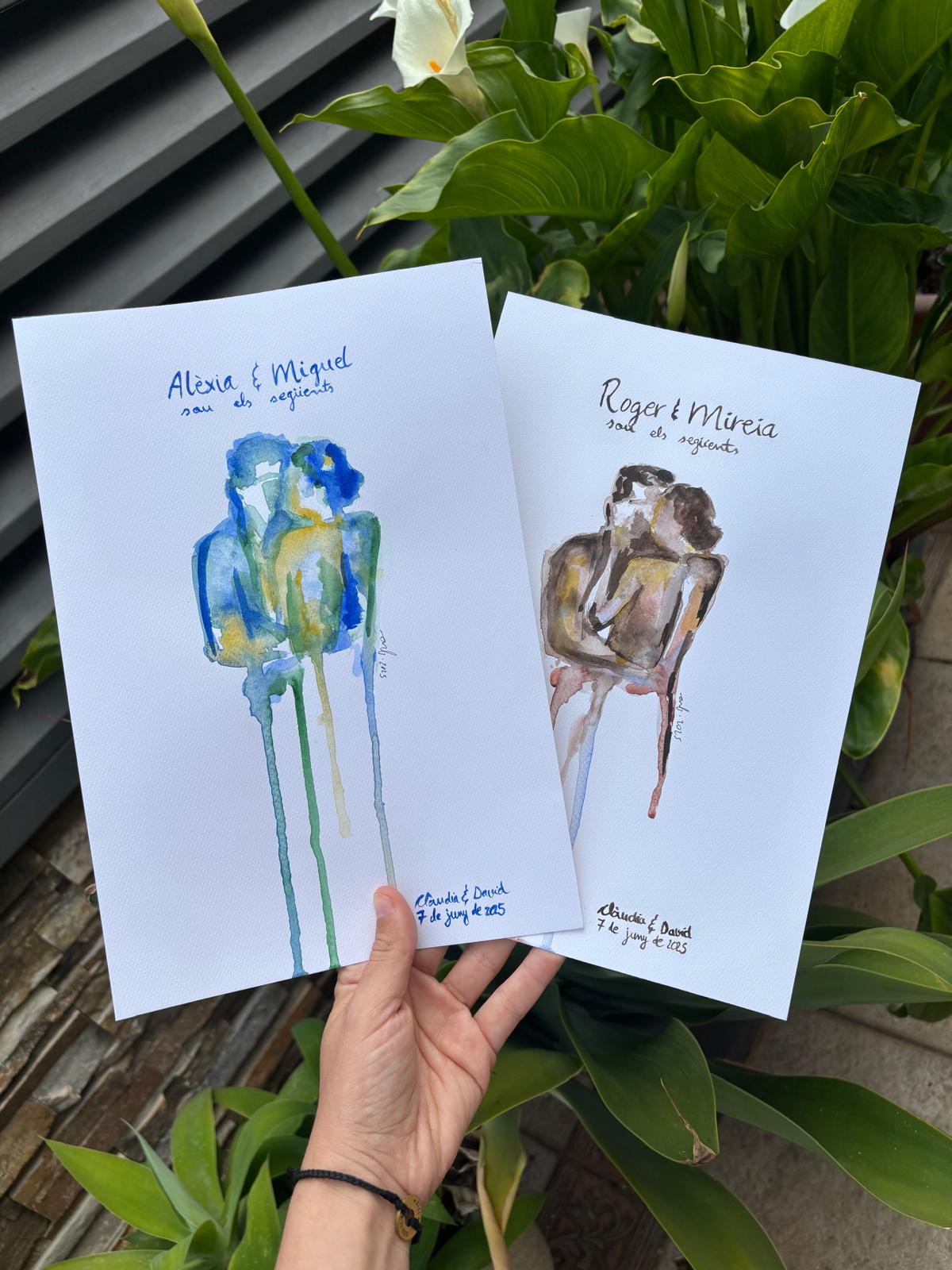 Invitació de casament pintada a mà de Fer Bonic